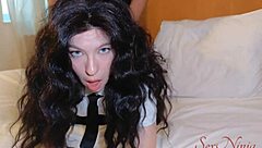 Quick chat with school-girl before parents home