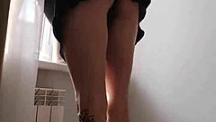 ginnagg reveals sexy beauty under skirt with puffy pussy lips