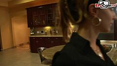 perfekte blonde milf model gets excited in pussy from big cock fucking in european homemade