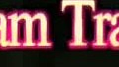 Blonde trans slut Carol Penelope is serving three men with blowjobs