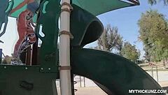 Juicy white booty bouncing on big white cock!