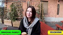 winter wonderland foursome felicia vina gets railed in budapest, oh it's so cute and moaning with huge tits riding and blowjob swallow