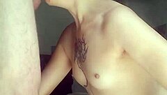 Deep Throat Trained Slut Swallows Cum