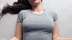 hot cumshot lands on my new gray t-shirt pov