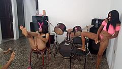 Who dances better? The white bitch or the dark-haired bitch! Both whores with strange vaginas!