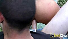 Tasty Brunette Fucked In The Field With Facial