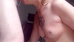 swallow it whole fast and hard, she says as head held on dick