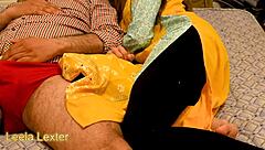 In the office, the sexy staff lady fucks her boss passionately in the bedroom, speaking Hindi