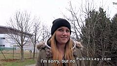 brunette euro babe bangs outdoor pov