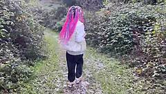 outdoor forest rough sex spanks teen girl pussy fucked cum in mouth squirted