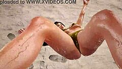 Xiaoyu in gold bikini faces intense challenges in tk8 ryona