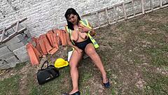 went to inspect the construction and imagined the workers