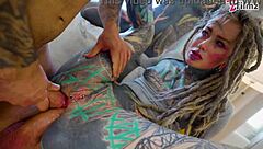 anuskatzz returns for crazy riding with three big cocks in total anal destruction