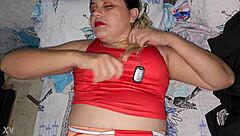 Latina Blonde Spits and Sucks on Prince's Cock Head