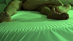 Wife wakes husband for rough late-night foreplay and cumshot