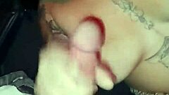 Redhead newbie takes cum on face at gloryhole