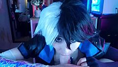 Pervy roommate dominated in Luna Snow cosplay