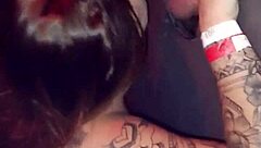 Redhead newbie takes cum on face at gloryhole