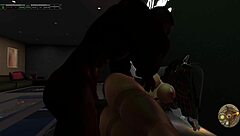 Second life black man fucks asian woman on a couch