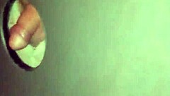 Redhead newbie takes cum on face at gloryhole