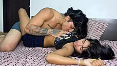 stepsister walks in on brother in the bath