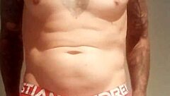 Naked Amateur Exhibitionist With Blue Eyes Bathes Outdoors In USA!