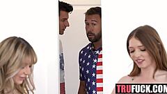 Family Swap Goes X-Rated With Handjobs And Creampie Bash.