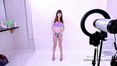 Girl next door model fucked hard on sofa during audition!