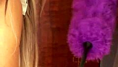 Skinny Blonde Maid Candie Cross Polishes Cock On Knees