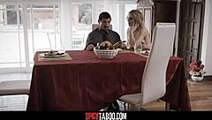 Stepmom And Stepdad Seduce Blonde Stepdaughter Into Threesome