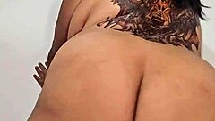 fat ass with cellulite bounces slowly