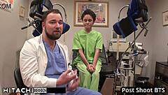 Sandra Chappelle, the nurse, gives freshman a mandatory orgasm with Hitachi backstage.