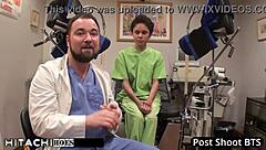 Sandra Chappelle, the nurse, gives freshman a mandatory orgasm with Hitachi backstage.