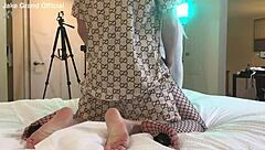 Rapper fucks blonde transsexual in raw action