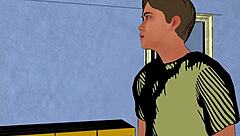 to quench her pussy thirst she fucks her nephew with creampie in pov