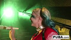 Poison ivy boldly inserts bat into harley's ass