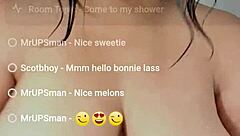 bbw babe bathes in live webcam shower