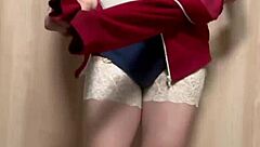 体操服ブルマやスク水で恥ずかしい下着を合わせてアナル開発