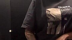 horny gym session leads to wet bathroom masturbation and orgasm