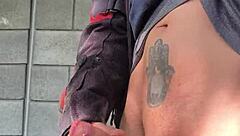 Monster cock hard from distant watchers masturbating