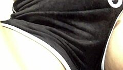 Asian babe masturbated when she got off from work