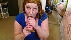 Redhead businesswoman hires escort for multiple cum in mouth sessions.