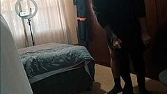my stepdad and his friend fuck me at once in a threesome with cum on ass and clothes ripped