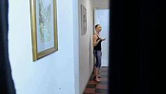 Ballerinas eagerly blow their instructor's thick dick in group session.