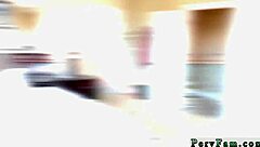 Teen gives blowjob under table at taboo stepfamily dinner