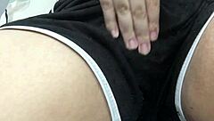 Asian babe masturbated when she got off from work