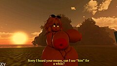 Milf Shows Big Tits On Beach