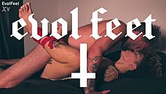 Foot Fucks Tight Pussy To Cum