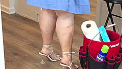 Is the real estate agent in mini dress no panties?