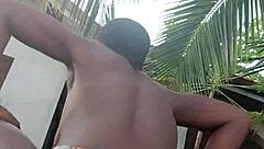 Crazy Bitch Teases Outdoor At Stepdad's Mansion